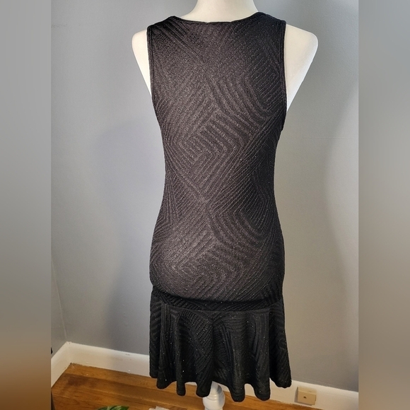 Charlotte Russe Black Sleeveless Sparkly Stretchy Mini Dress - Size L - Picture 3 of 6